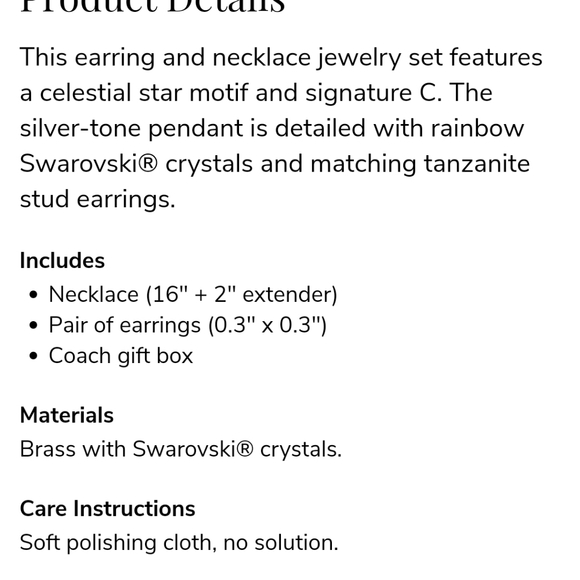 NIB Coach Rainbow Swarovski Set - Picture 2 of 5